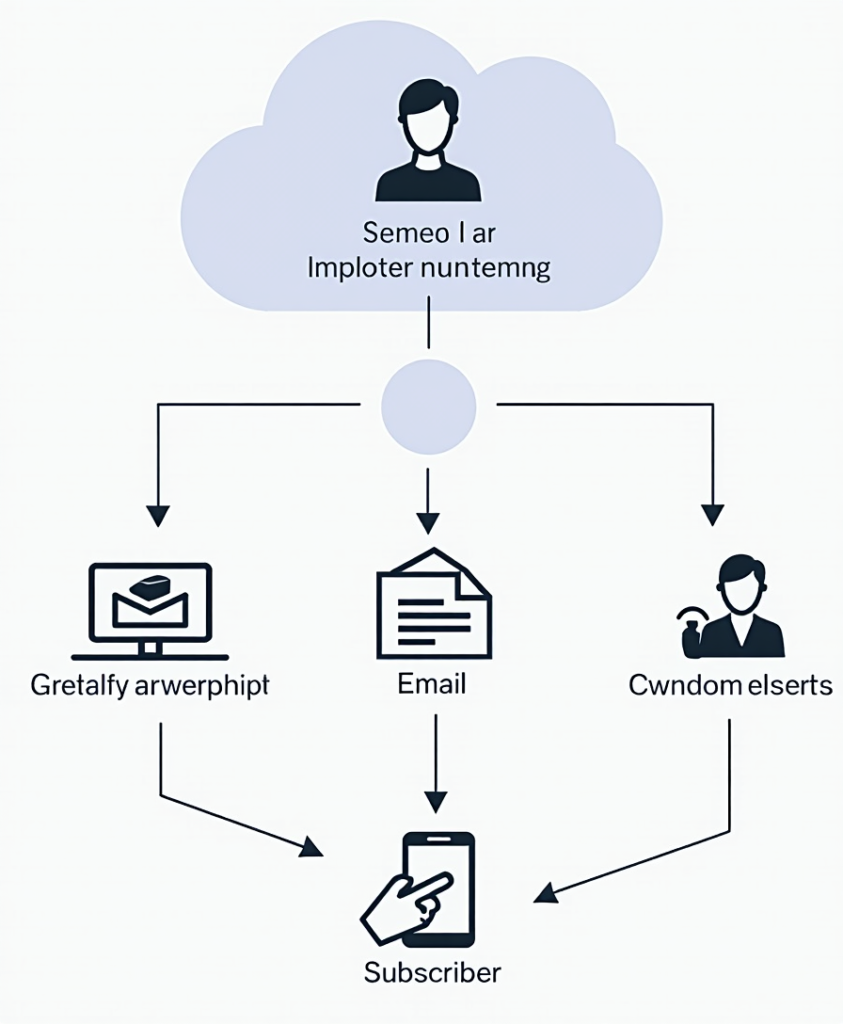Diagram of email ecosystem (Sender → ESP → Subscriber)